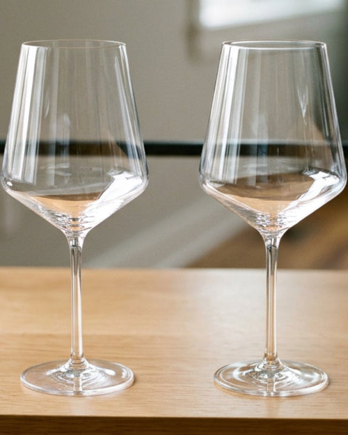 Jokva Angular Crystalline Red Wine Glasses 18 oz Clear Set of 2 - Lifestyle view