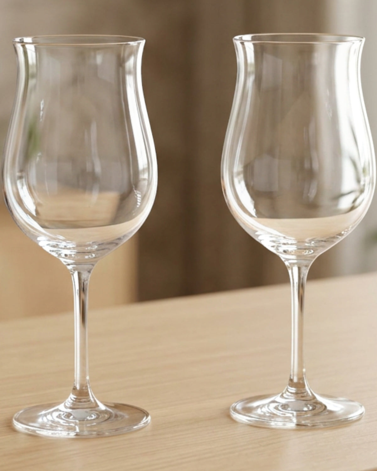 Jokva Petite Curved Crystalline Red Wine Glasses 12 oz Clear Set of 2 - Lifestyle view